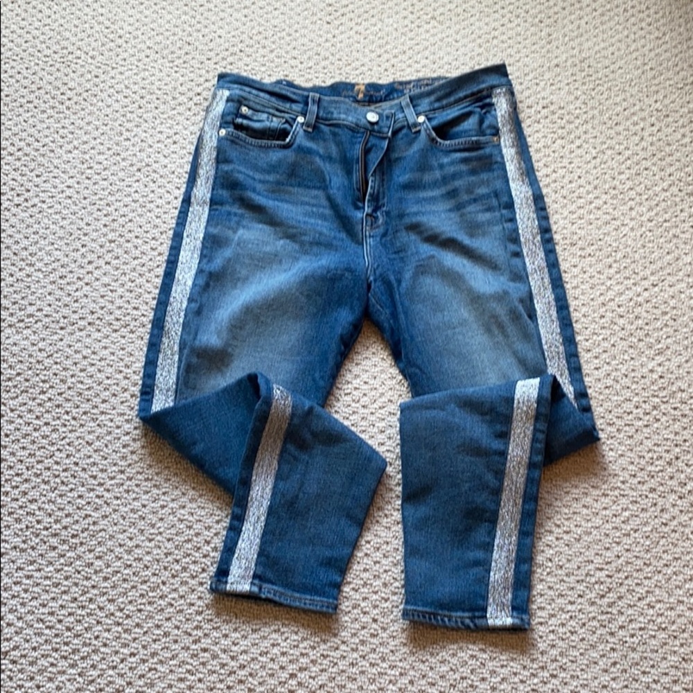 7 for all mankind high waist ankle skinny